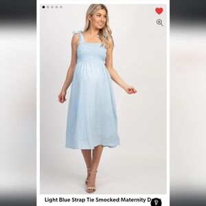 Pinkblush Light Blue Smocked Midi Dress